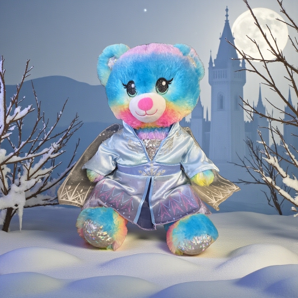 Build A Bear Rainbow Elsa Frozen Bear With "Let It Go" Voicebox 16"